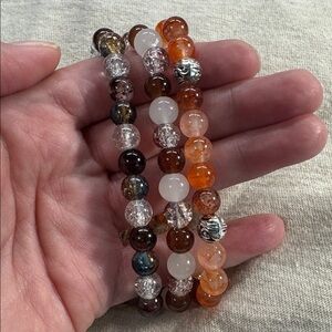 Colorful Glass Beaded Bracelets Set